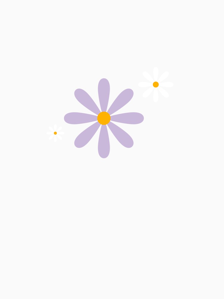 Cute Minimalist Purple and White Daisy Flowers by SolutionsArt