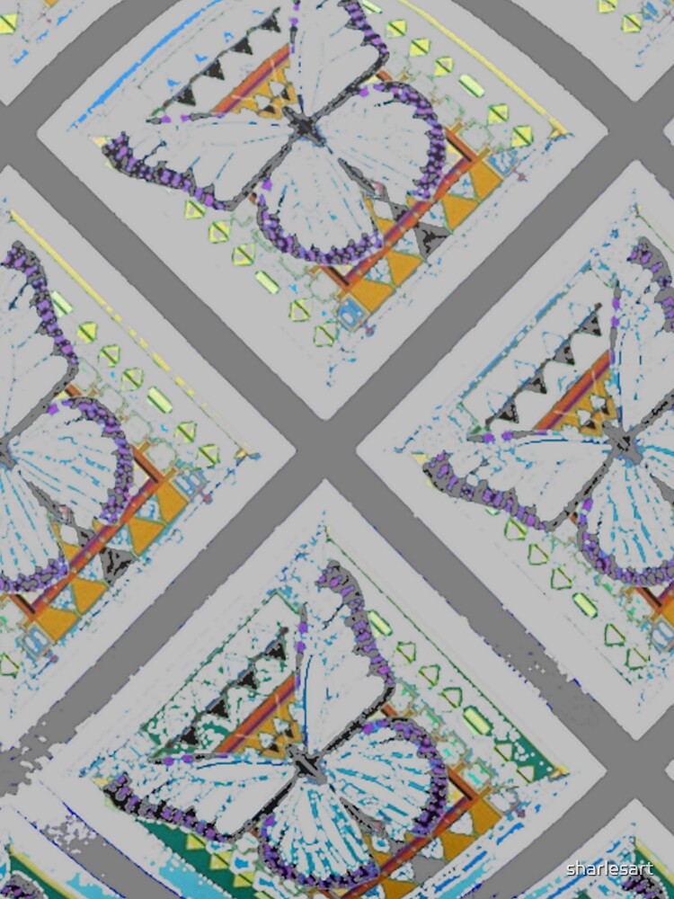MONOCHROMATIC SOFT GREY BUTTERFLIES PATTERN ART by sharlesart