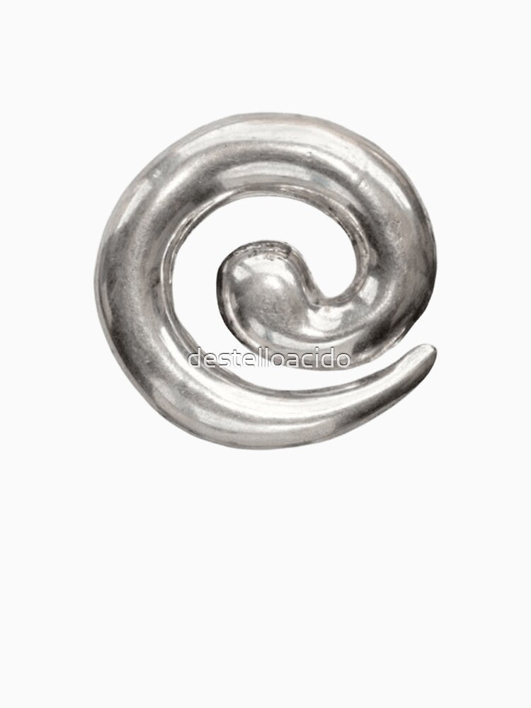 Abstract Silver Spiral Symbol | Minimal Y2K Metallic Swirl Aesthetic by destelloacido