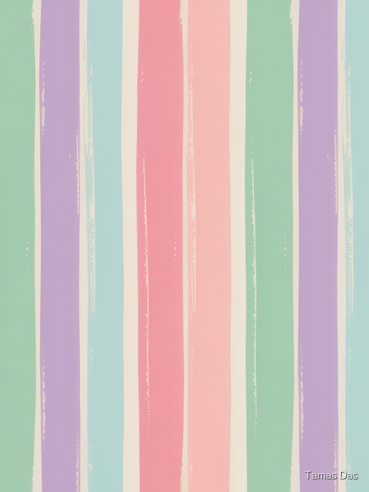 Spring Pastel Retro Stripes - Soft Vertical Aesthetic Pattern by Tamas Das