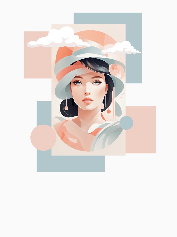 beautiful woman with black hair wearing a hat by Piano-pn