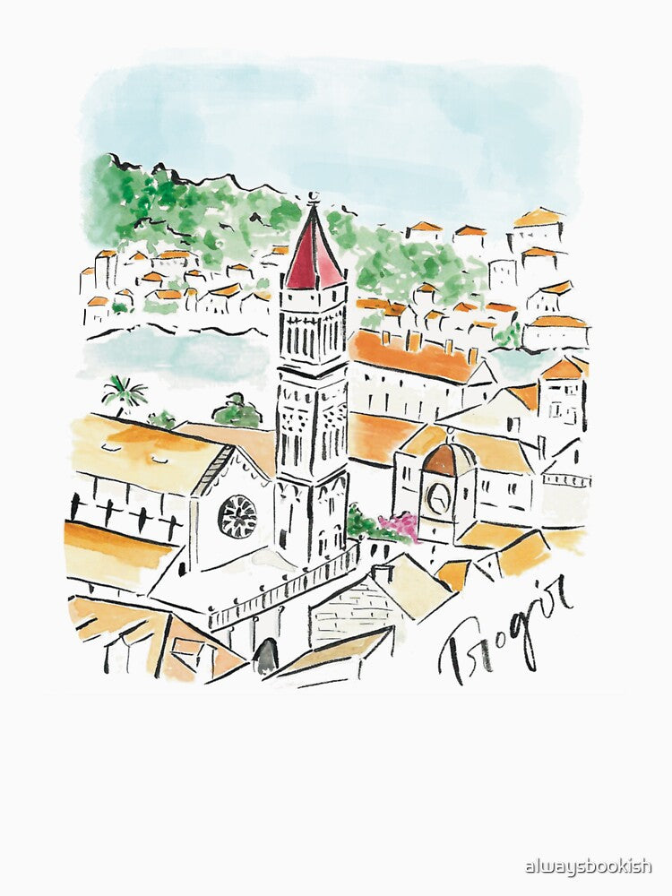 Trogir, Croatia Travel Poster Print Sticker by alwaysbookish