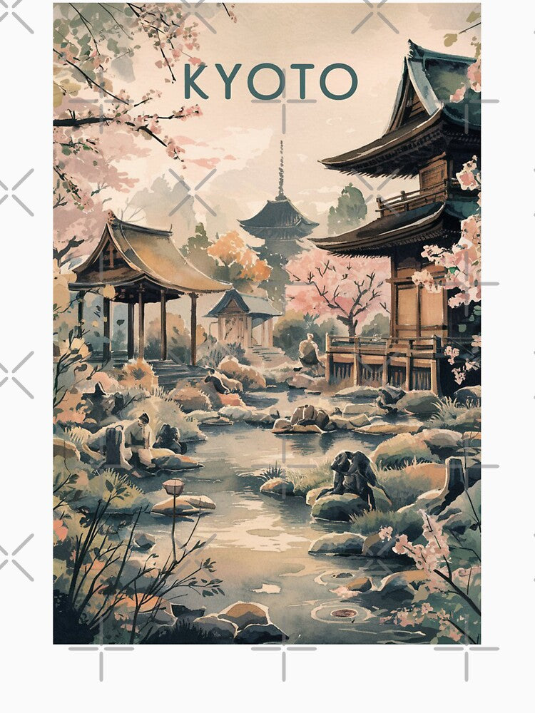 Kyoto Vintage Travel Poster by TravelerRat