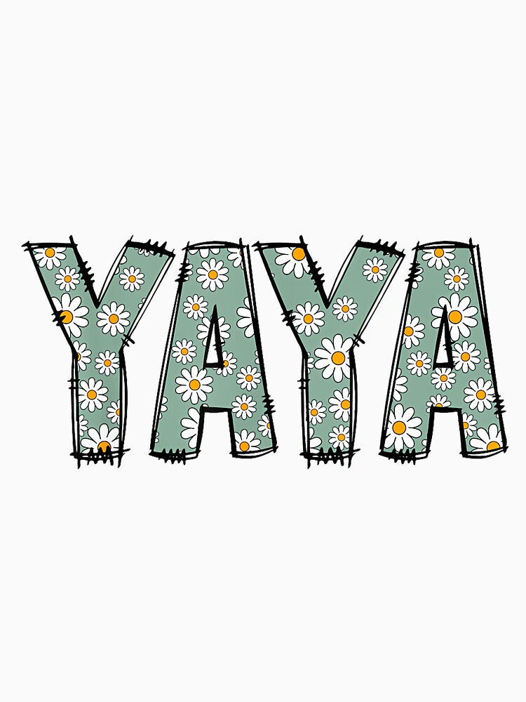 Retro Yaya Colorful Flowers Groovy Daisy Flower by ElaineOSantamar