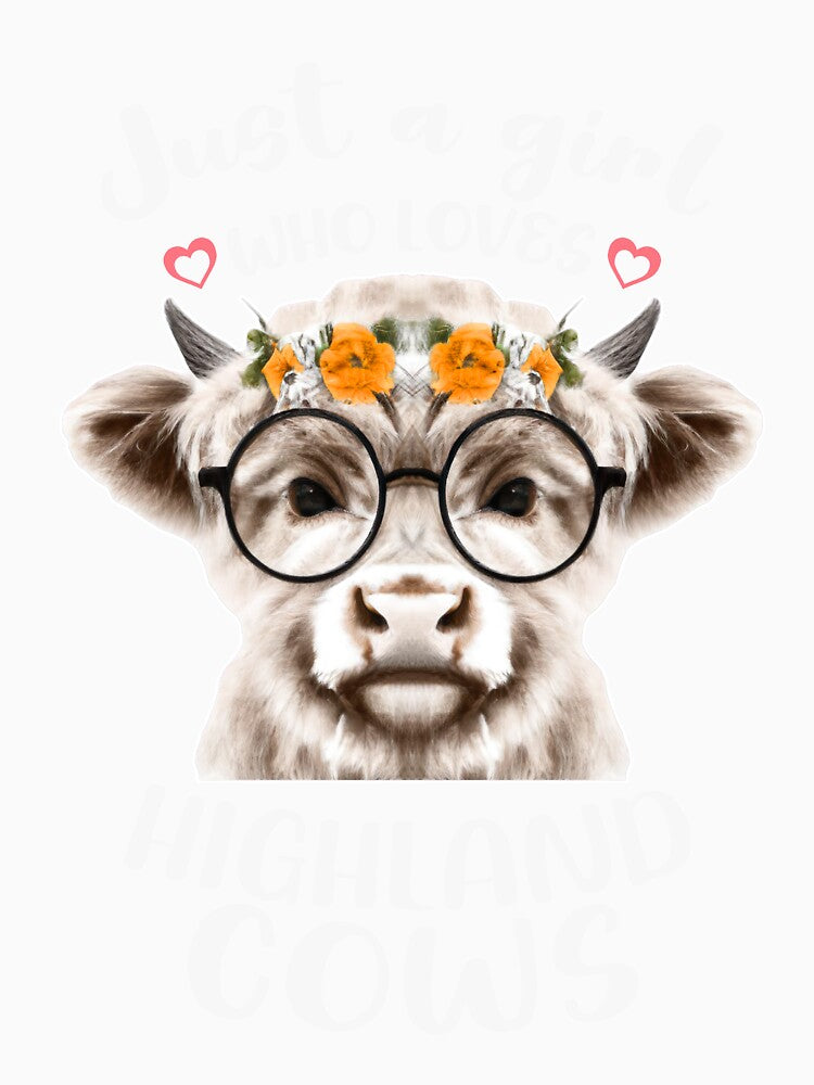 Scottish Highland Cow Just a Girl Who Loves Cows Cute Lover by BazaarTrades