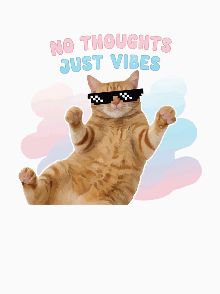 No Thoughts Just Vibes - Cool Orange Cat by Petzzz