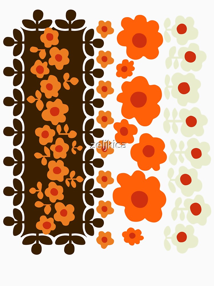 Retro Floral Tapestry by zeljkica