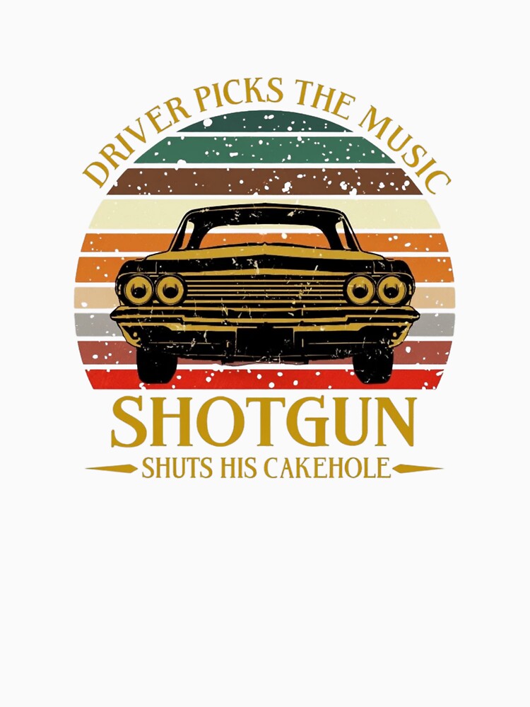 Driver Picks The Music — Funny Shotgun Car Quote Vintage Sunset Design by Colorful-Garden