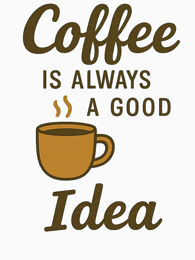 Coffee Is Always a Good Idea - Coffee Quote Tee for Caffeine Fans by Just You Tee | Say It Loud, Wear It Proud