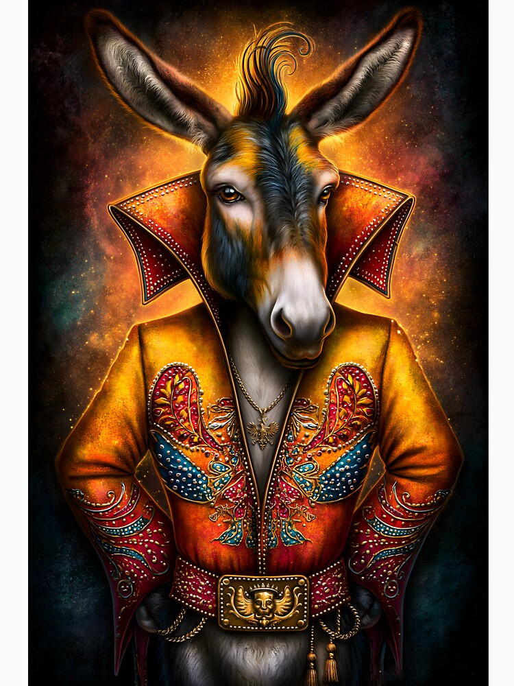 Stylish Donkey In Vibrant Artistic Attire by Artessie
