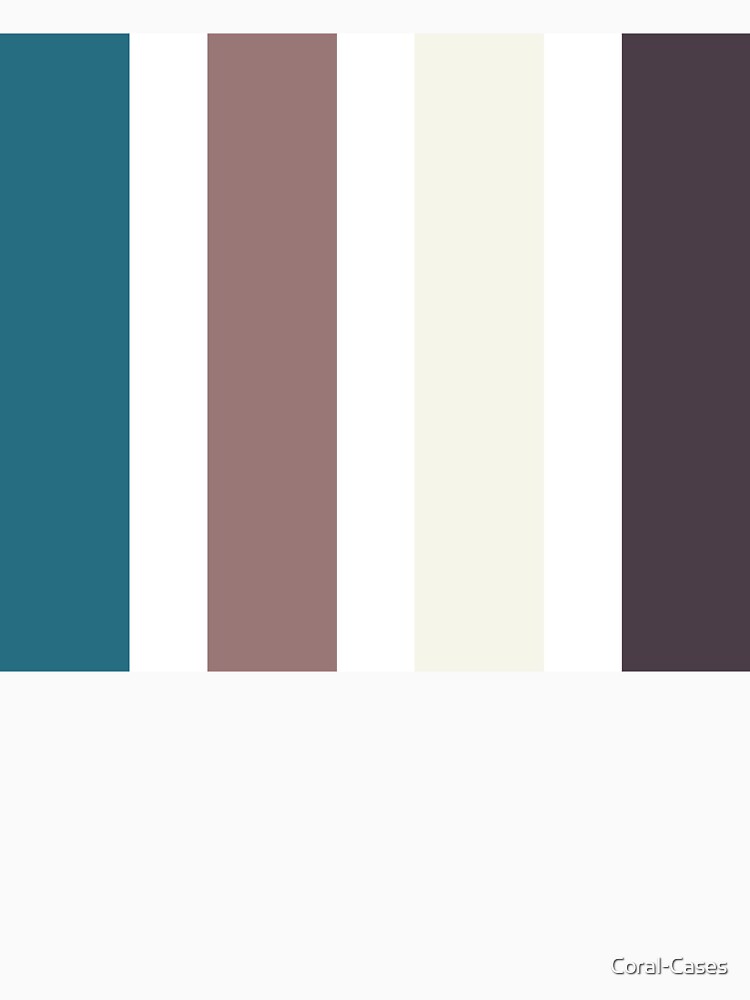Retro Stripes; Navy Blue, White, Cream and Brown by Coral-Cases
