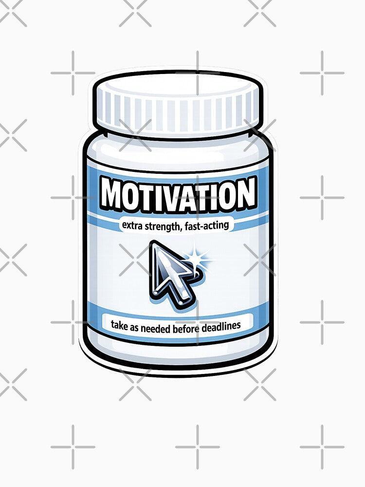 Motivational Pill Bottle Parody | Funny Y2K Chrome Cursor Design by Loading Crush