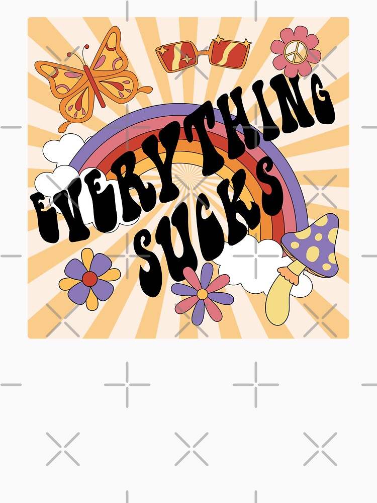 Groovy Retro Everything Sucks Rainbow by bolimj
