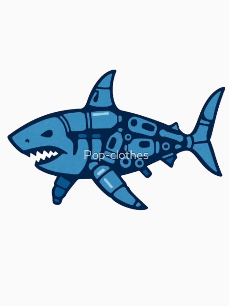 Plastic Pollution Shark – Ocean Conservation Graphic Illustration by Pop-clothes