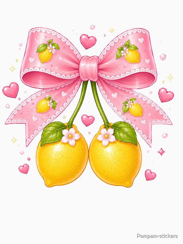 Kawaii Lemon Bow Cute Coquette by Pampam-stickers