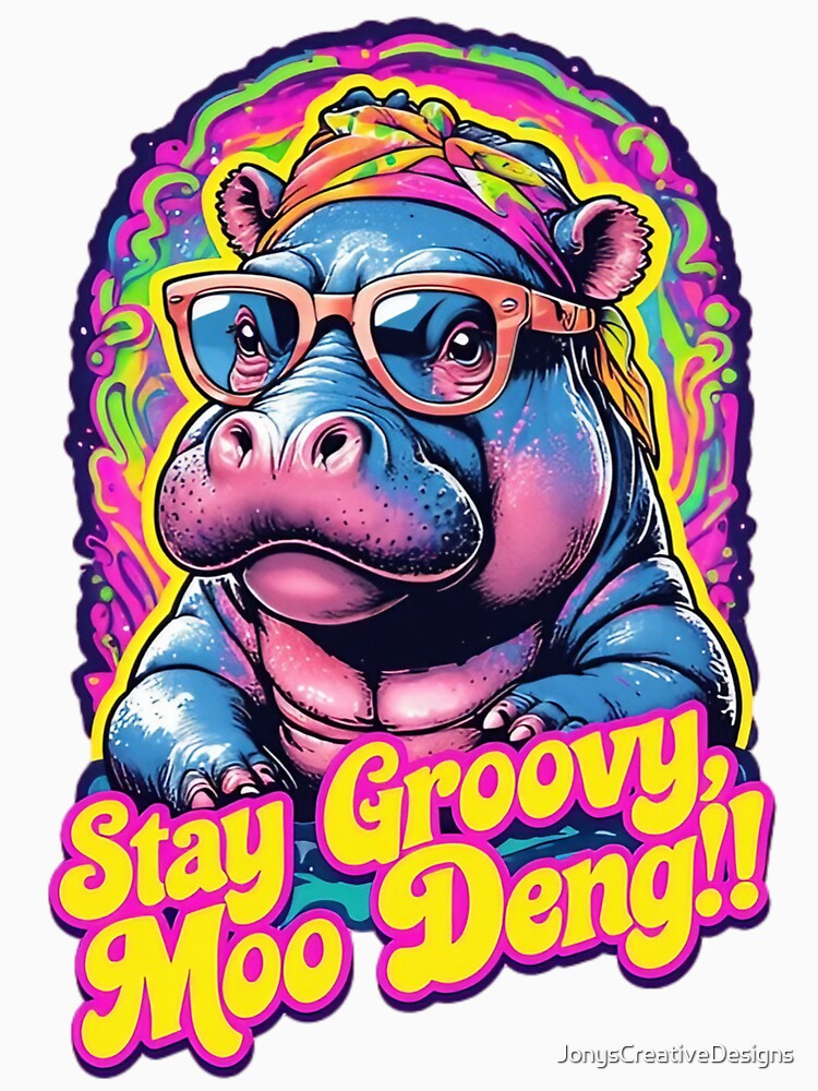 Still cool in the style of moo deng hippo! by JonysCreativeDesigns