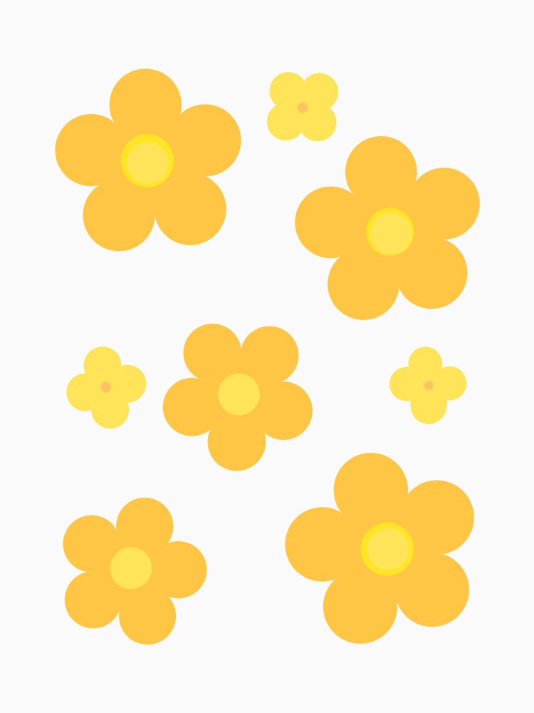 Yellow and Orange Retro Groovy Flowers by thepaisleyswan