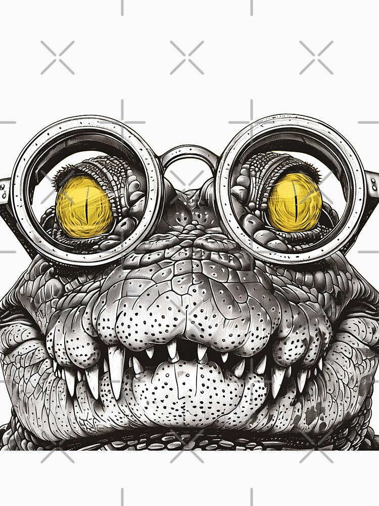Visionary Reptile - Insightful Crocodile Illustration by ElegantQuirk