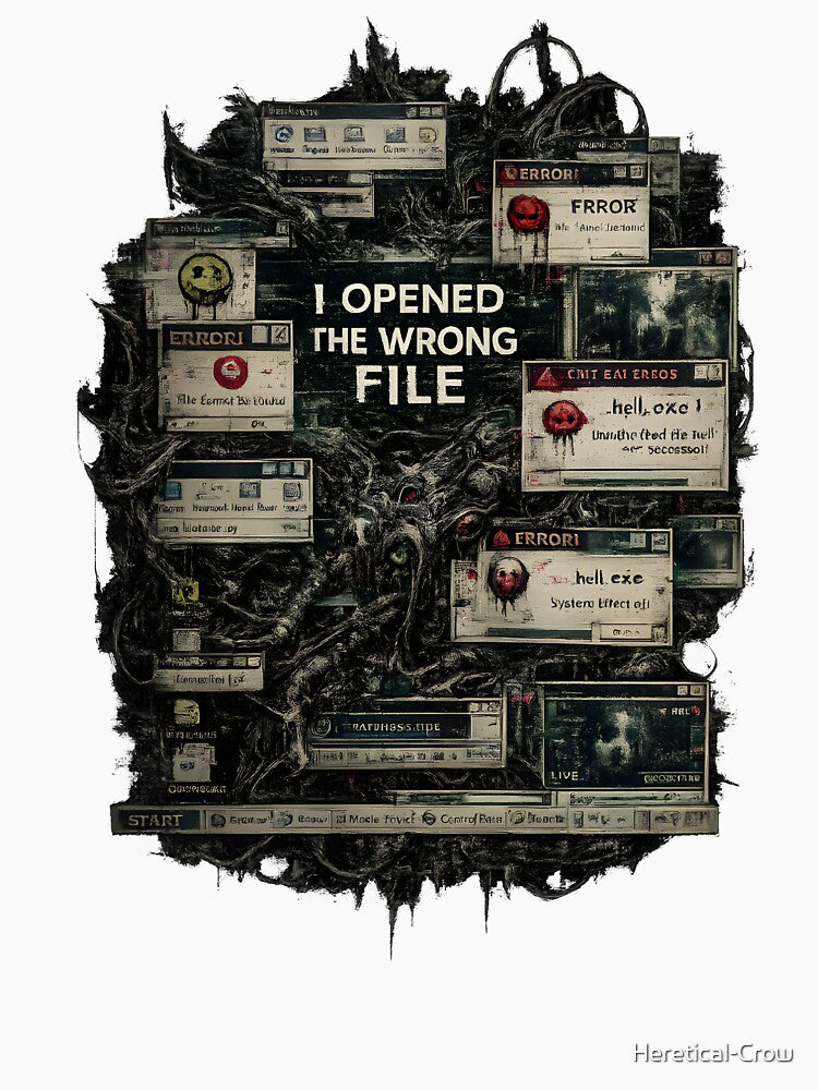 Corrupted Desktop Internet Horror Design - I OPENED THE WRONG FILE by Heretical-Crow