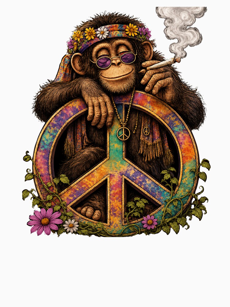 Peace Love And Puff Monkey by HippyRikky
