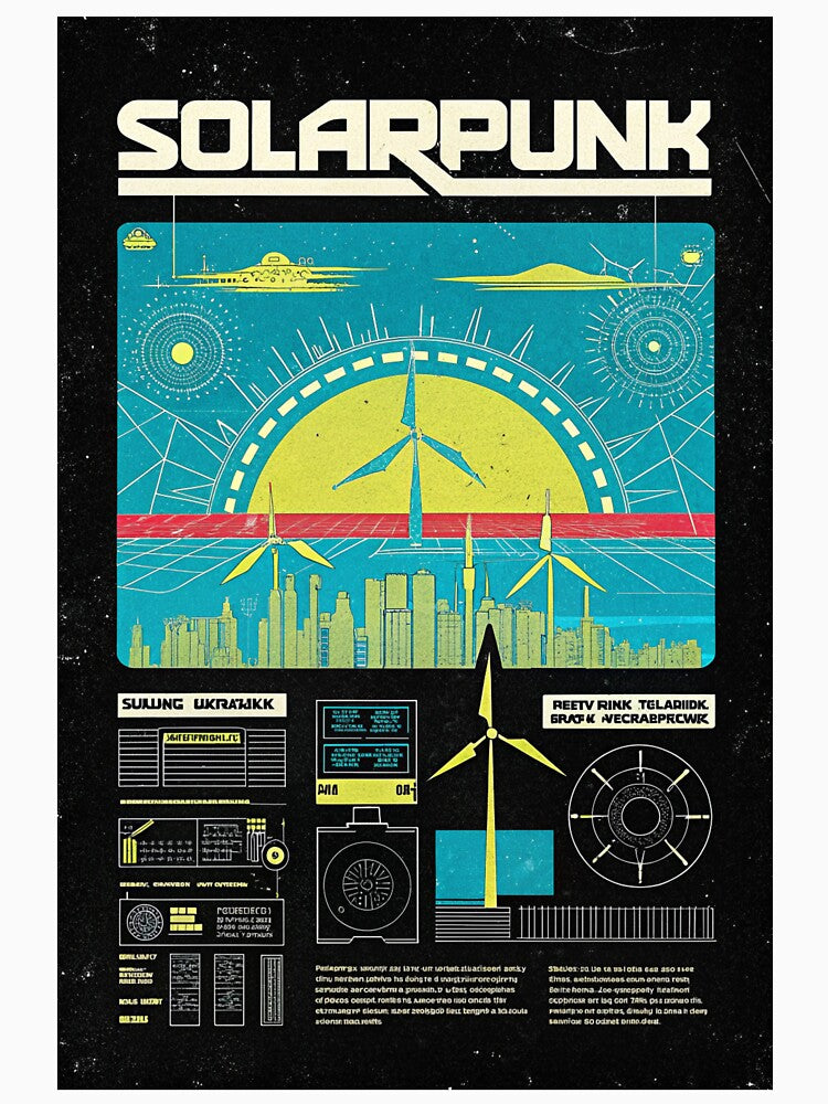 Solarpunk: City Ringed by Wind Farms by Raw-Ink