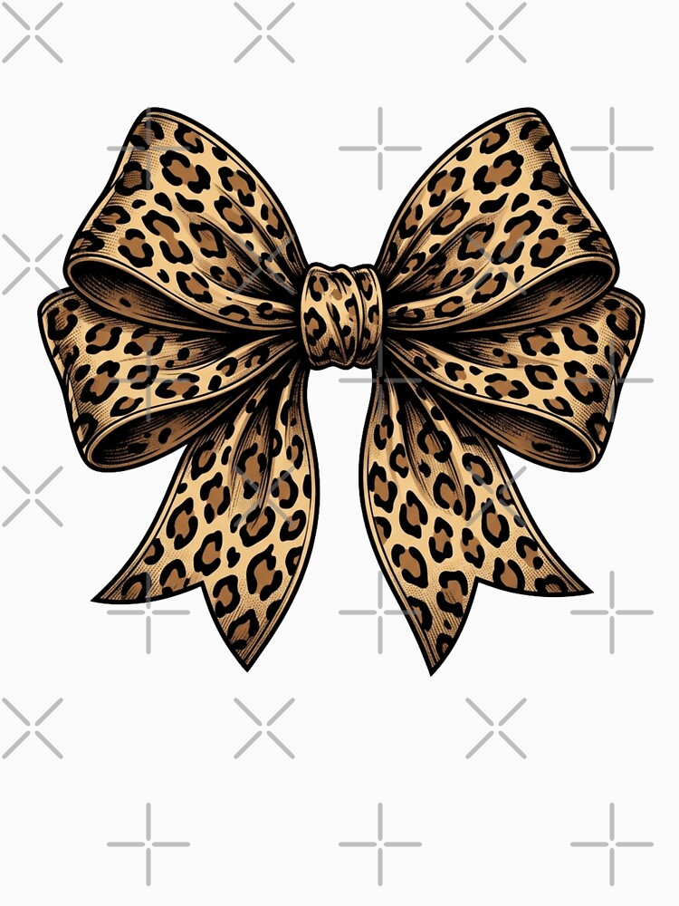 Leopard Print Bow Aesthetic Trendy Cheetah Animal Pattern by raedattia