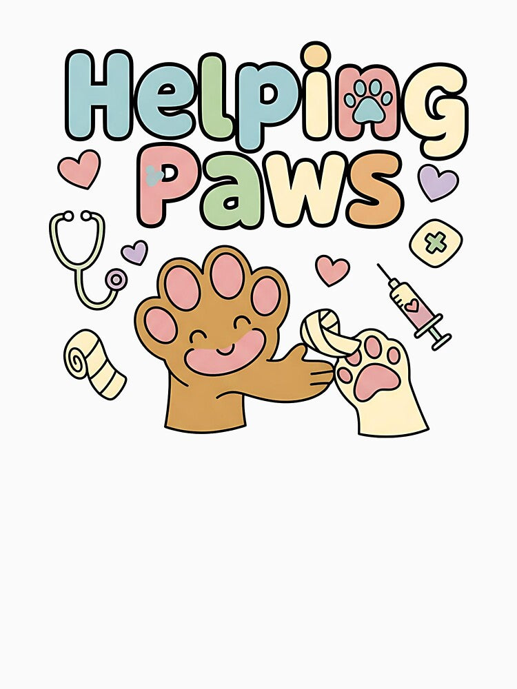 Helping Paws – Cute Veterinarian & Animal Lover Shirt by Muzgle