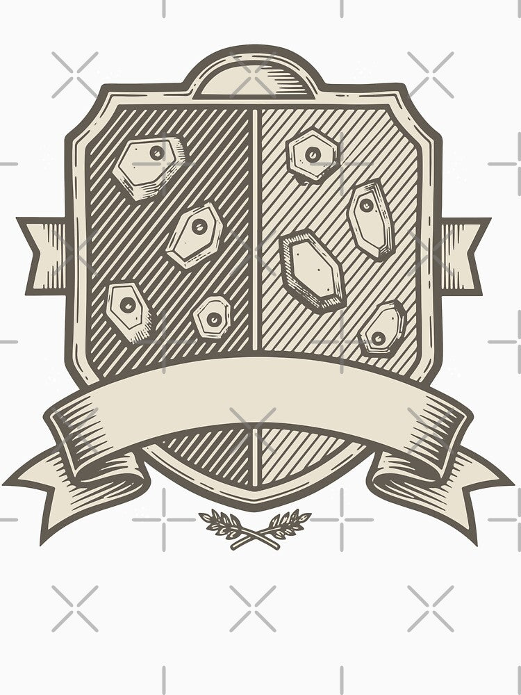 Rock Climbing Crest Badge Design Shield by LuminOrb