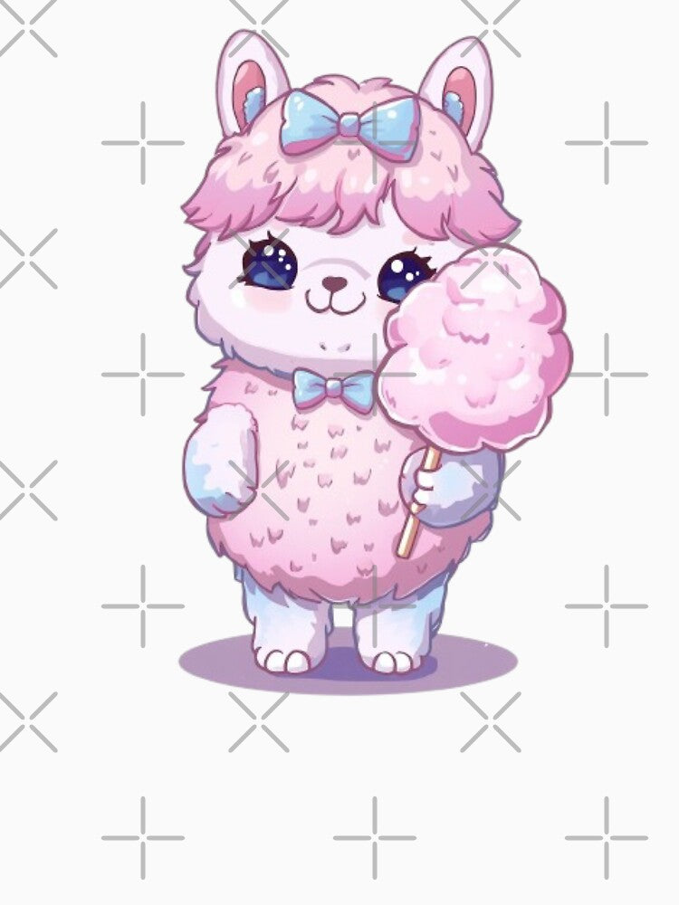 Cute Cotton Candy Alpaca Kawaii Sticker | Pastel Alpaca Gift by Stylestickers55
