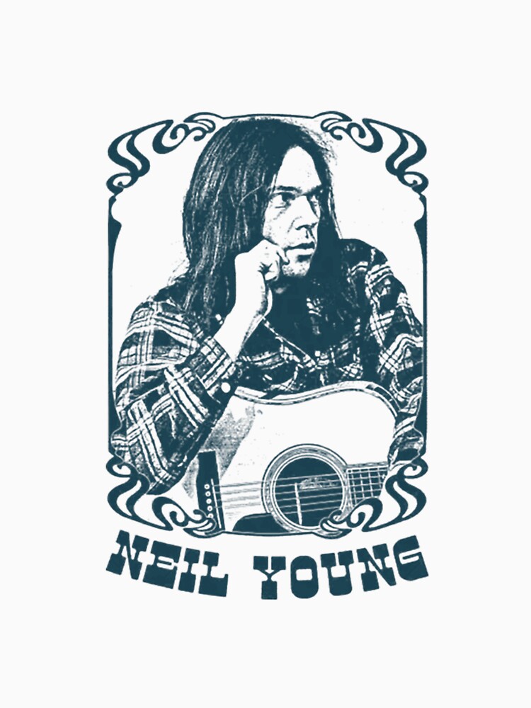 Neil Young Blue Portrait Graphic Design by ArmandaBischo