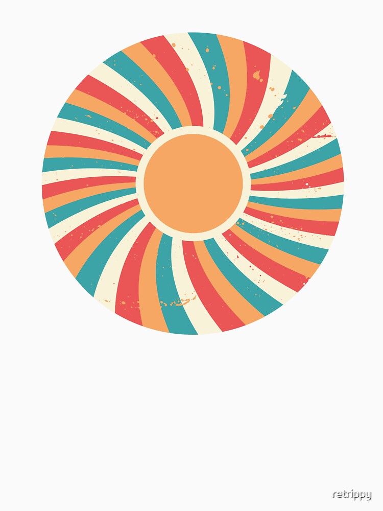 Retro Boho Sun, Abstract Sunrise 70s by retrippy