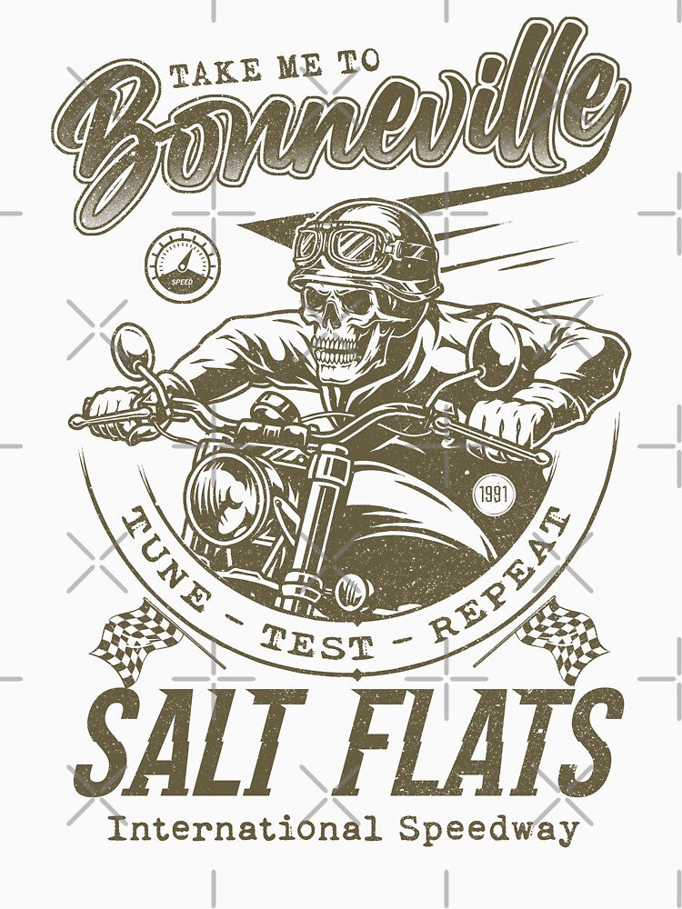 Bonneville Salt Flats Motorcycle Racing Vintage by JRRTs