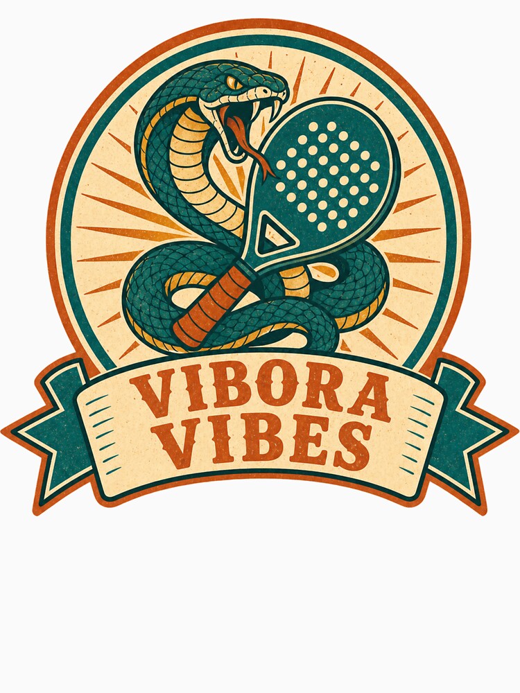 Vibora Vibes Retro Padel Snake Badge by BoosterShop