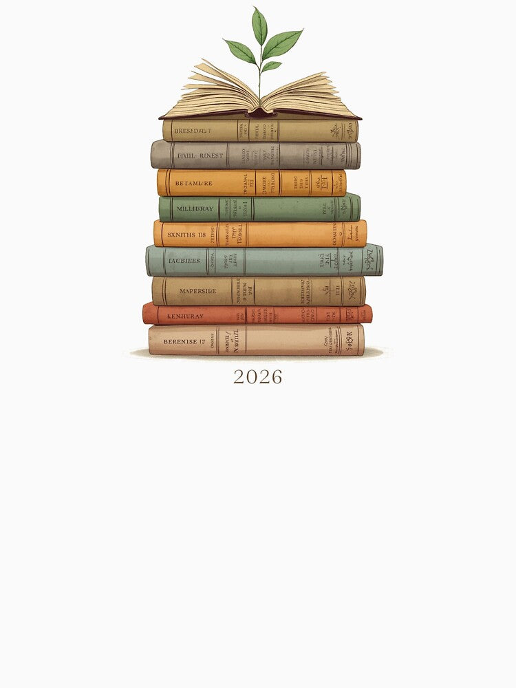 2026 Reading List Tracker - Bookish New Year Goal - Minimalist Library Art by YvkafromPoland