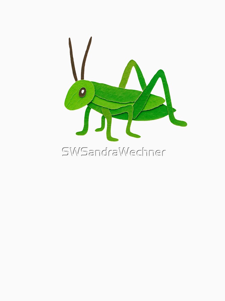 Grasshopper, Adorable Animals Series Paper Collage Kids Illustration by SWSandraWechner