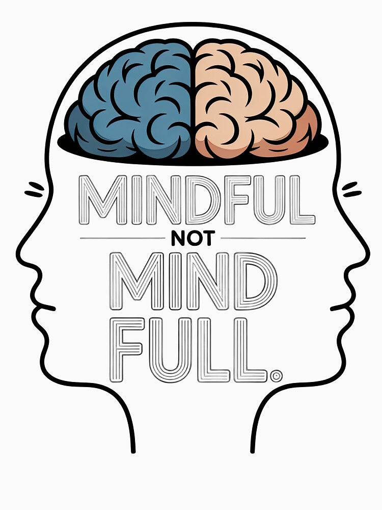 Mindful Not Mind Full Outline Typography for Holistic Wellness by 108stillness