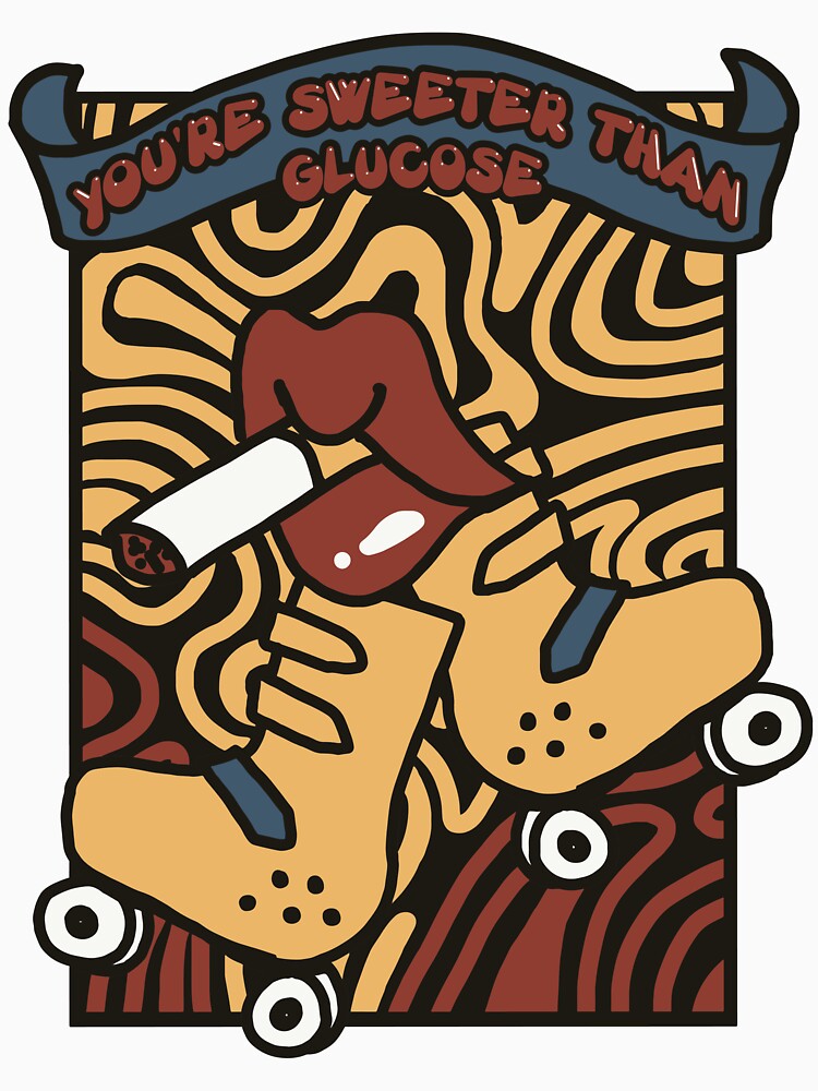 Retro Roller Skates Art - Funky 70s Aesthetic Sweeter Than Glucose Illustration by Foxiiesix