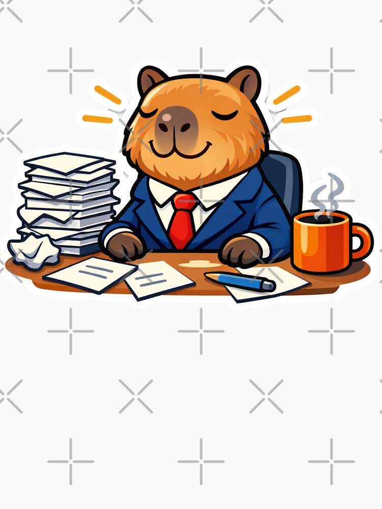 Business Capybara Vibes – Funny Office Art Sticker by InkognitoPrints