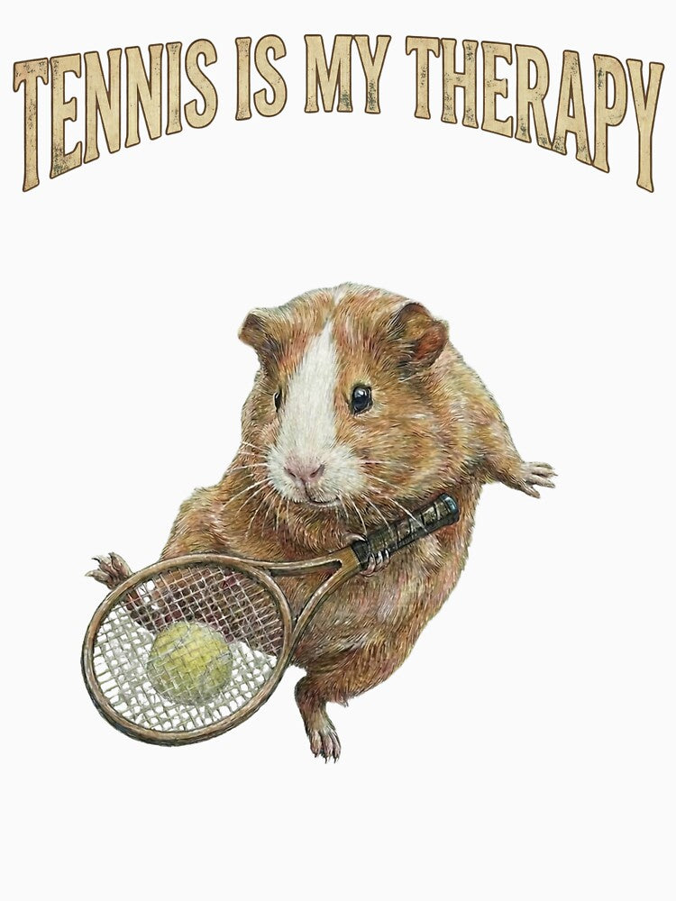 Tennis Is My Therapy - Funny Hamster Tweener Shot by JaylArtStore