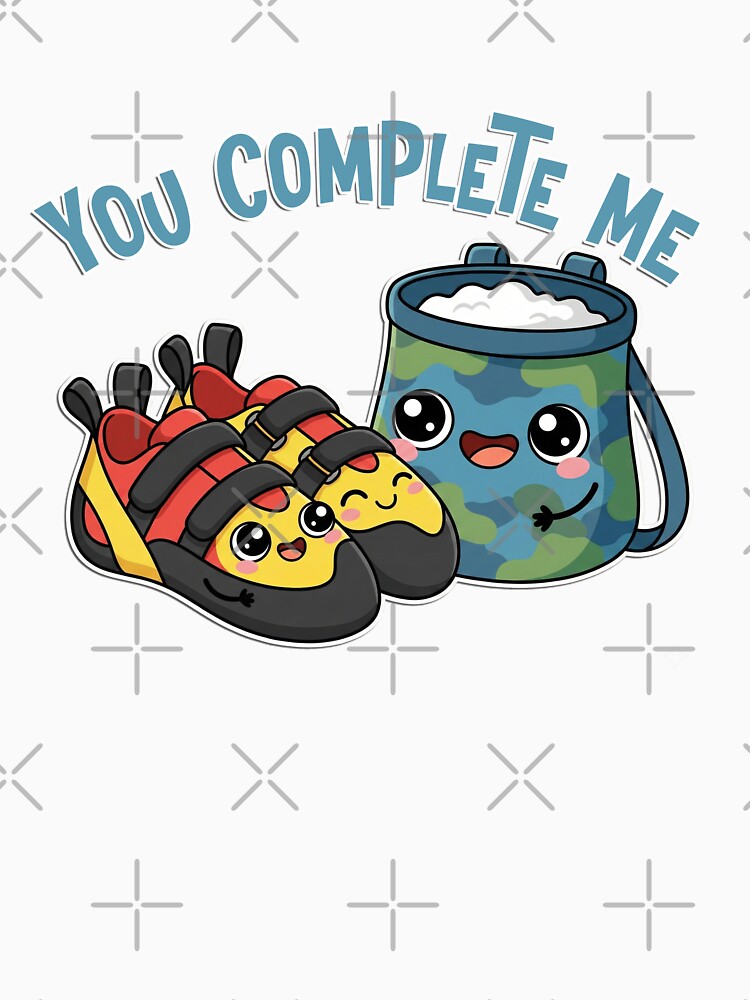 Cute You Complete Me Rock Climbing Chalk Bag and Shoes Bouldering Gift by KnotQualified