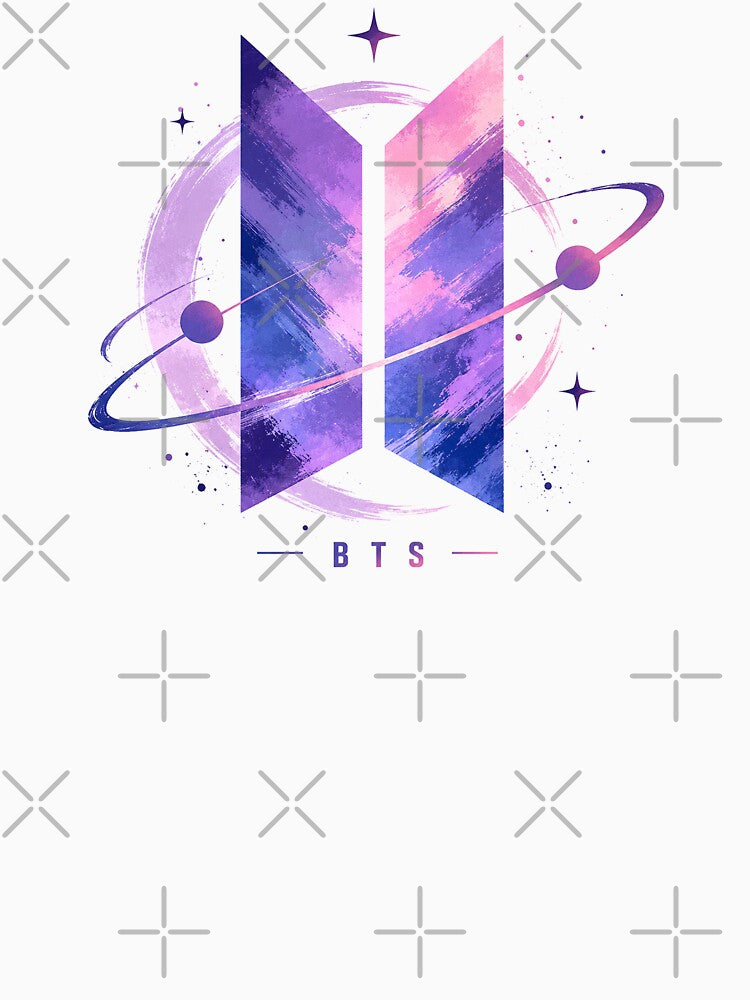 BTS Galaxy Aesthetic Logo Design | Abstract Purple Pink Kpop Graphic Tee by Dimu Co.