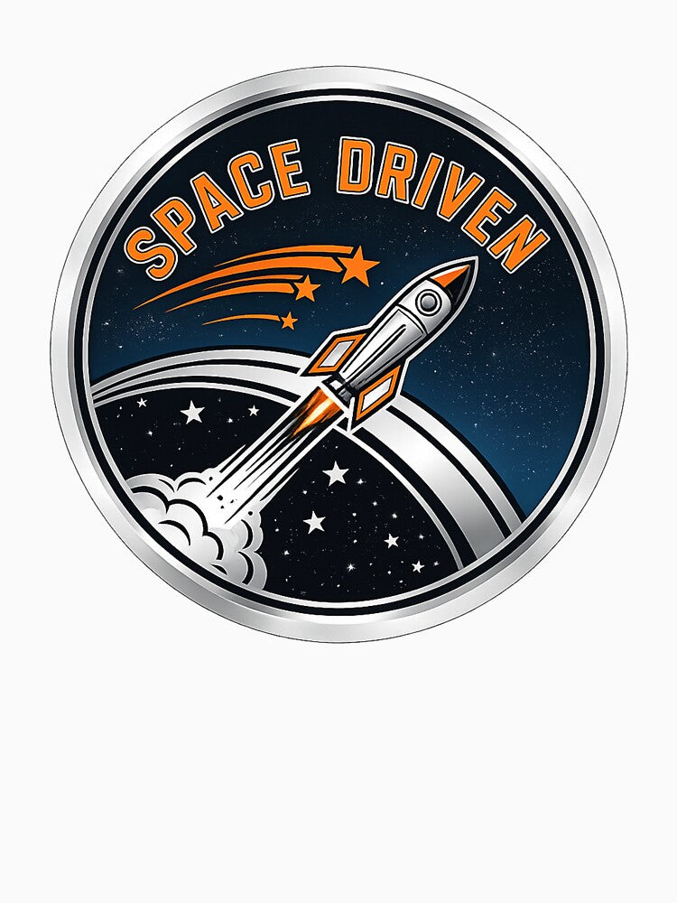 Space Driven Rocket Badge – Retro Space Launch Design by Altair_