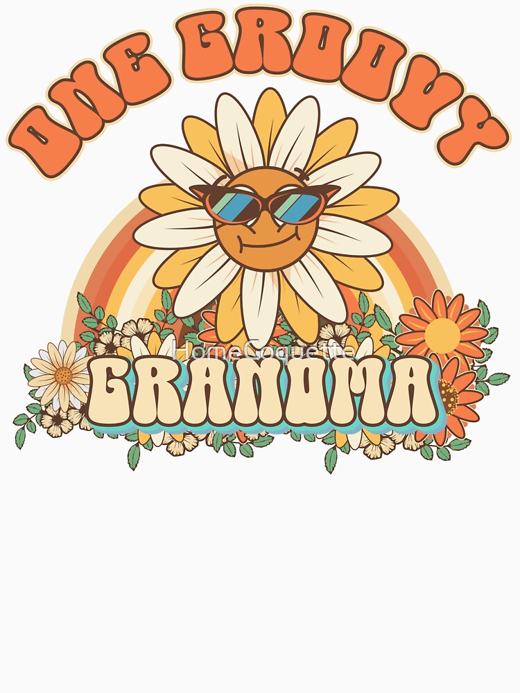 One groovy grandma Retro gift for grandma Vintage floral pattern by HomeCoquette