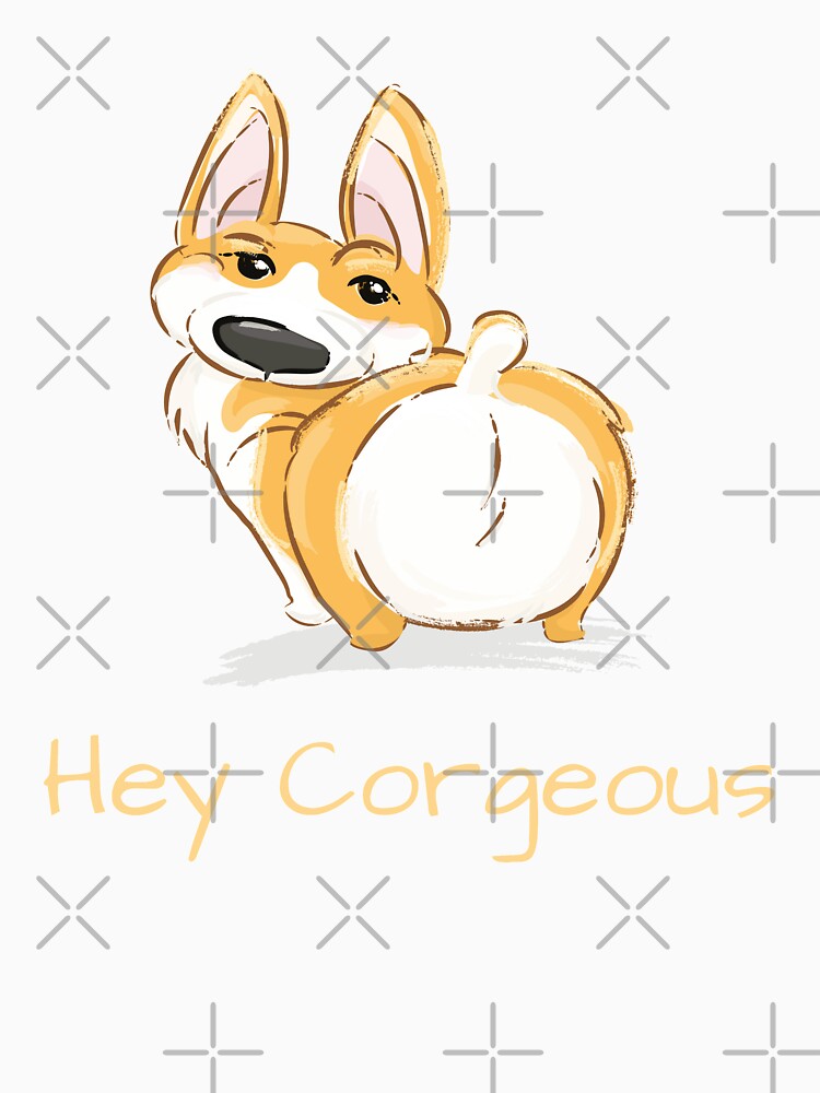 Hey Corgeous Cute Corgi Illustration by CLPDesignLab