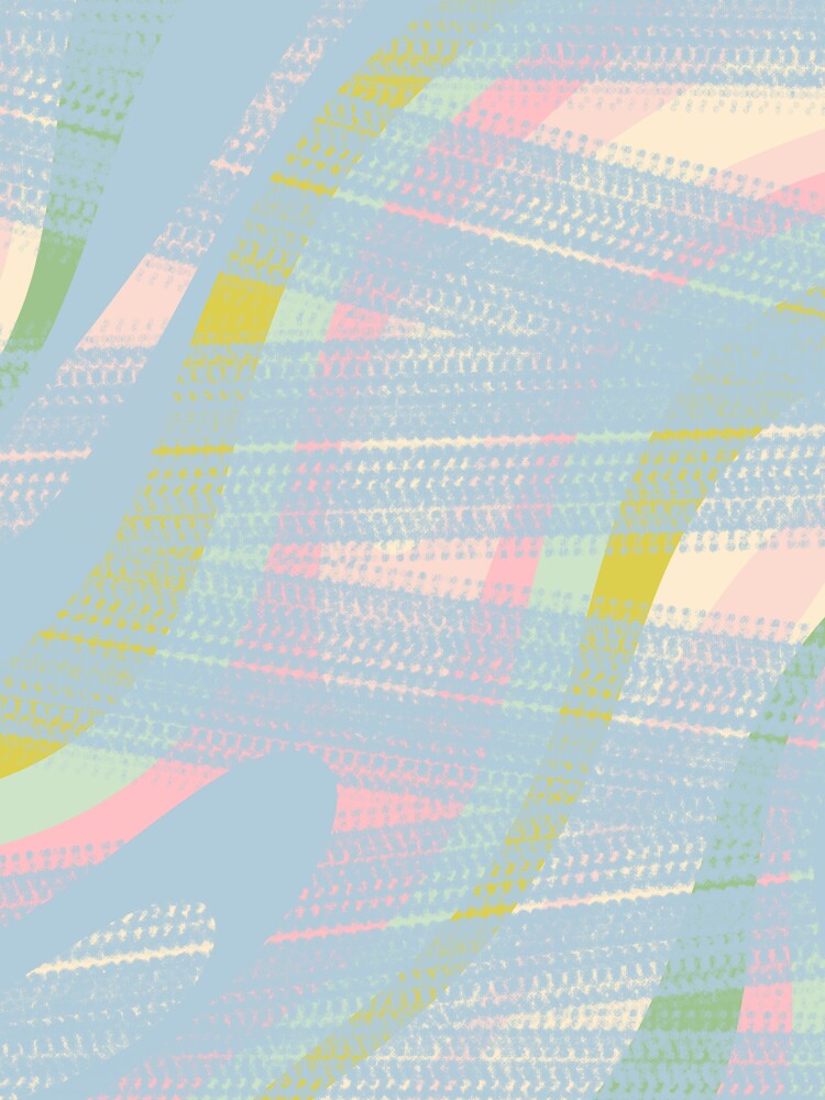 Painted Brushstrokes Straight and Wavy Abstract Pastel Pattern Powder Blue and Pink by kierkegaard