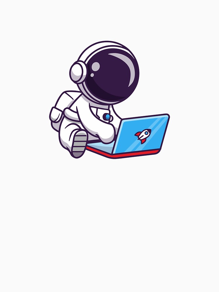 Astronaut Working on Rocket Laptop by febesl