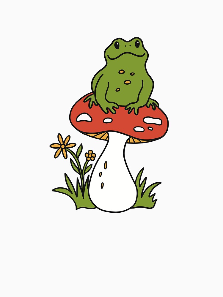 Frog on mushroom by SimplySommerArt