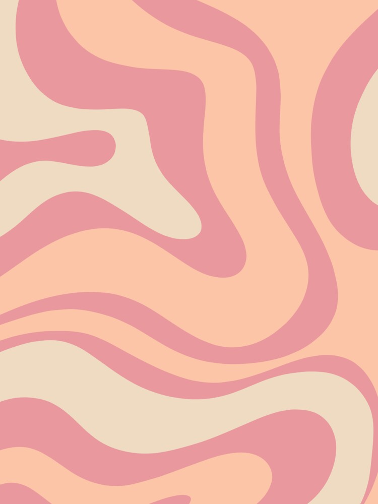 Modern Retro Liquid Swirl Abstract Pattern Square in Rose Pink and Salmon by kierkegaard