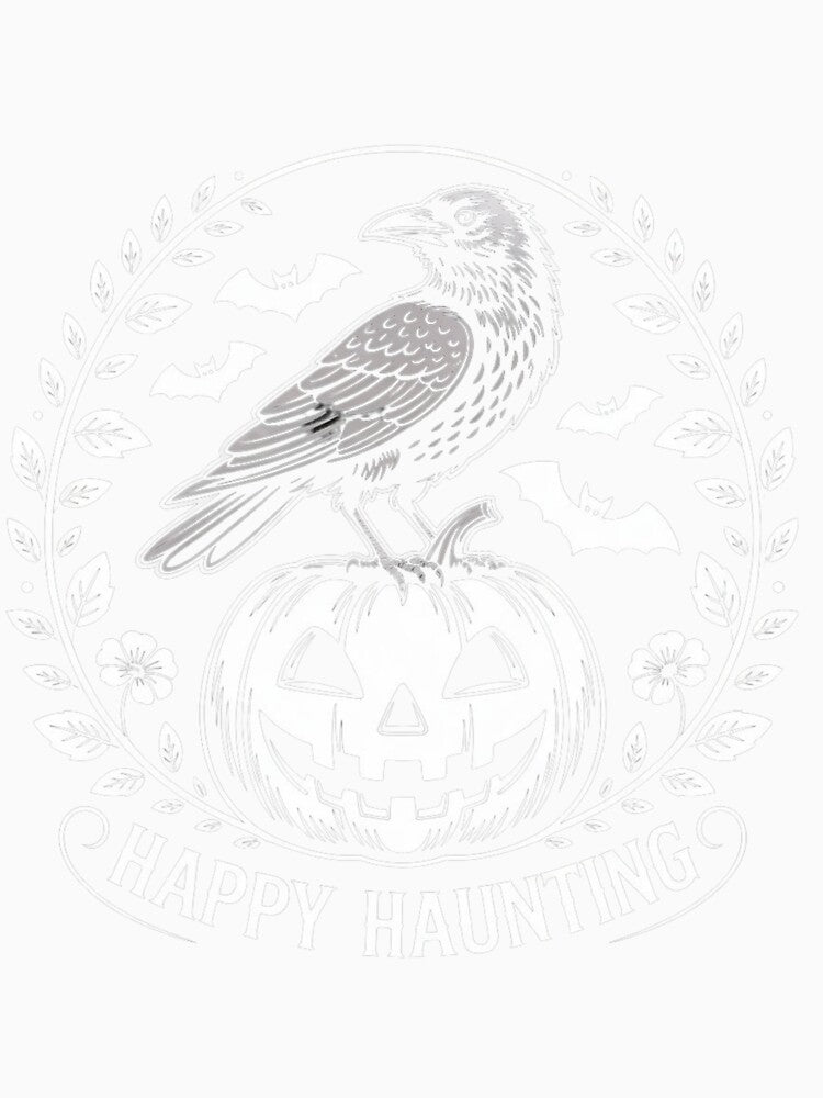 Whispering Crow & Jack O Lantern Halloween Shirt – Spooky Gothic Cottagecore Oversized Crewneck | Vintage Witch Aesthetic Fall Tee by ChillArtNo1