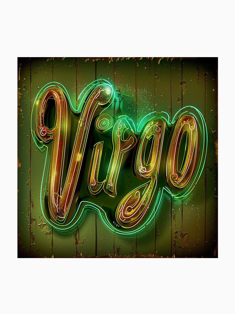 Virgo Retro Neon Typography by Sototos® ⭐⭐⭐⭐⭐